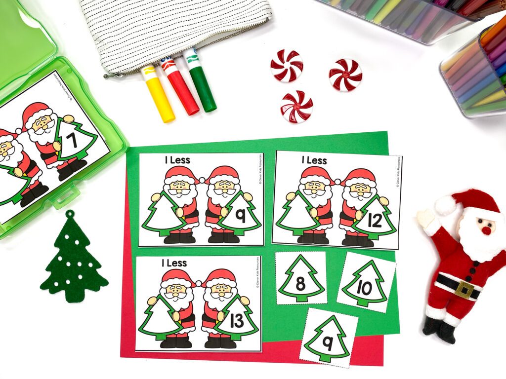 christmas themed number sense activity for kindergarten